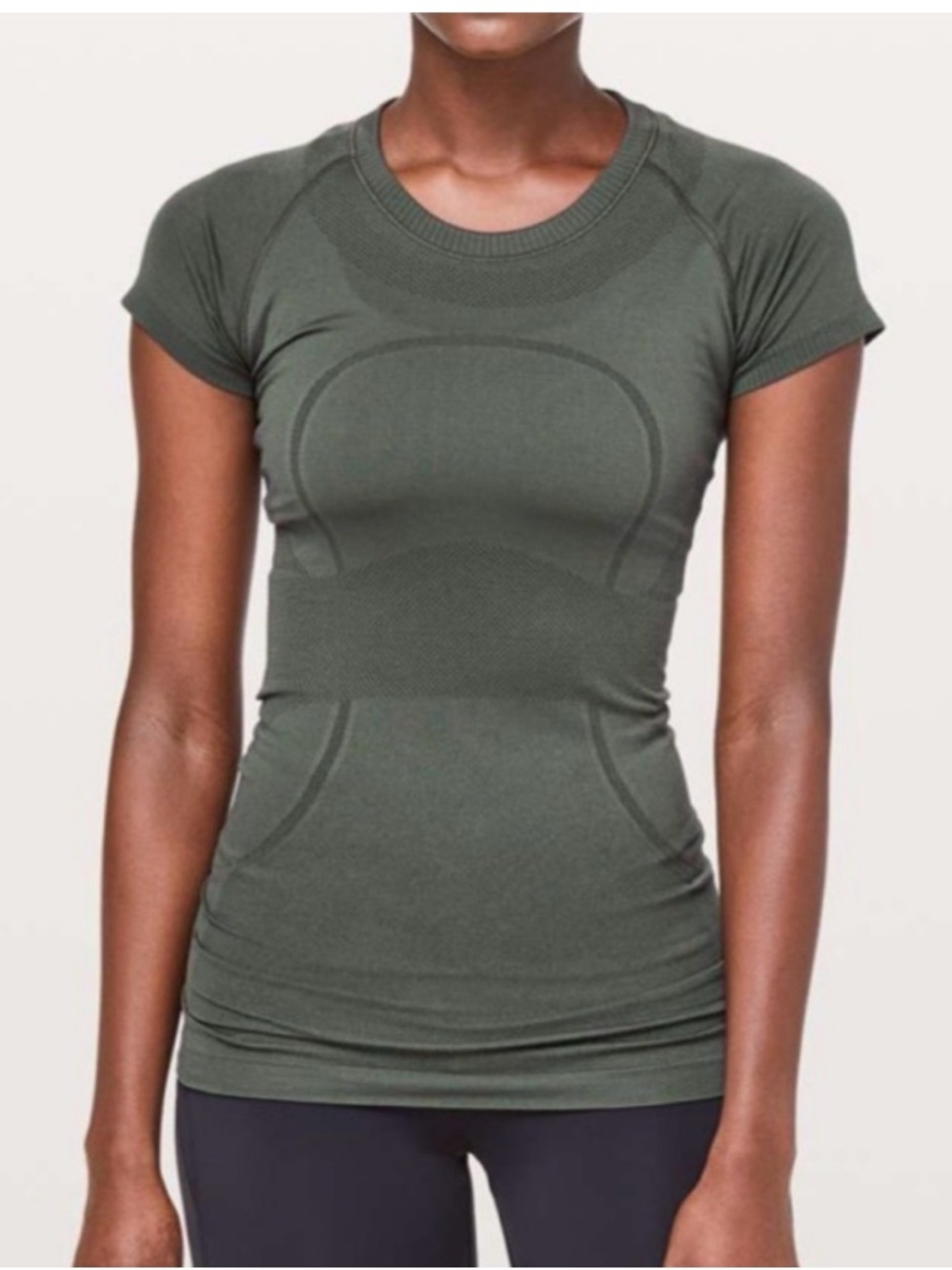 lululemon athletica Olive Green Short Sleeve Seamless Tee